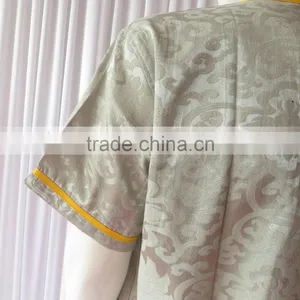 Free Shipping 2colors Unisex Sweat Steam Clothes Fashion Floral Jacquard Pajama V-Neck Ladies Pajama Sets For Sauna thumbnail-3