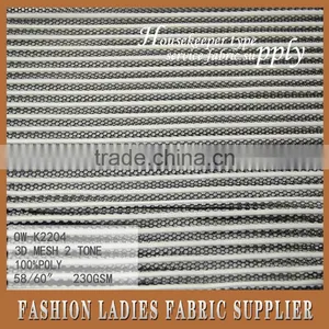 New Popular High Quality 100 Percent Polyester Knit Mesh Embroidery Two Tones Fabric thumbnail-1