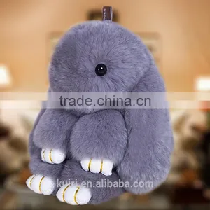 2017 New Arrive 15cm Hare Rabbit Fur Doll Handmade Bunny for Womens Bag Charms or Car Pendant Pom Pom Keychain thumbnail-6
