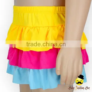 2017 Kids Summer Children Colorful Ruffle Separable Rainbow Little Girl Swimwear Holiday Cake Mini Skirt thumbnail-1