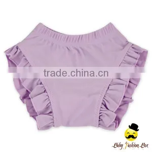 Kids Purple Ruffle Diaper Little Girl Breathable Cotton Swimwear Beach Shorts thumbnail-1