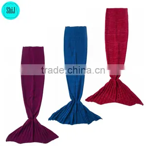 ShiJ 600g Adult High Quality Crochet Mermaid Tail Blanket thumbnail-1
