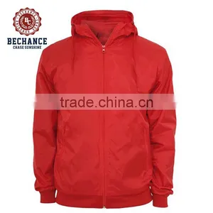 PQ289 Wholesale Supply Type OEM Service Red Windbreaker Jacket for Men thumbnail-1