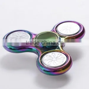 Gold - Plated Fingertips Gyro Decompression Toys Sequins Plastic Printing Finger Between the Toys Three - Leaf Spiral thumbnail-4