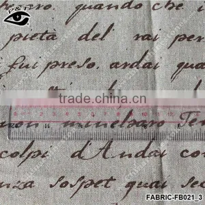 Linen Fabric Vintage Letter Printed Fabric For Household Home Textiles thumbnail-5