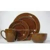 Debossed Bark 16pc Stoneware Dinnerware Set in Amber Color thumbnail-1