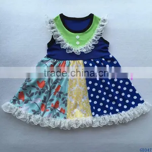 2017 Fashion Summer Cotton Baby Girls Party Dress Wholesale Sleeveless Ruffle Clothes for Kids thumbnail-4