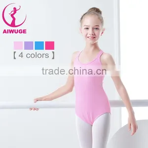 Summer Kids Camisole Leotards Daily Ballet Training Dancewear Plain Pink Leotards thumbnail-1