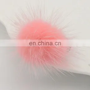 Cute Small Round Mink Fur Ball Hair Accessory for Kids Girl Decoration thumbnail-4