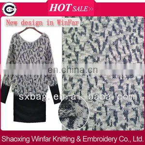 Keqiao Shaoxing Shiny Yarn Slub Jacquard Textile Keqiao Sweater Cotton Knitting Fabric thumbnail-1