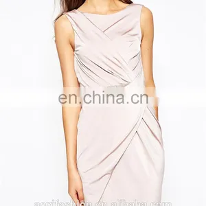 Latest Women Clothing Low V-back Sleeveless Bodycon Dress With Embellished Waist thumbnail-5