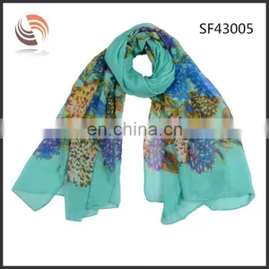 Latest Fashion Spring Polyester Scarf Flora Scarf Wholesale thumbnail-1