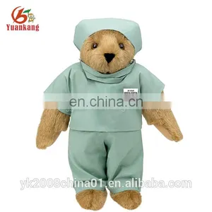 Custom Uniform Dressing Stuffed Plush Promotional Doctor Teddy Bear Soft Toy thumbnail-1
