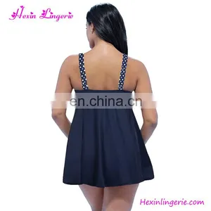 2017 Summer Beach Sexy Dark Blue V Neck Printed Ladies Swimwear Swimsuit thumbnail-2