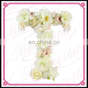 Aidocrystal Hot Sale Artificial Colorful Rose Silk Flower Letter T for Indoor Decoration thumbnail-3