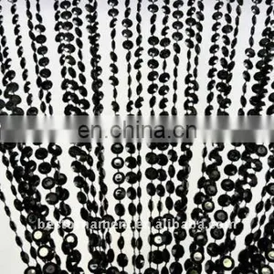 Non Iridescent Black Beaded Curtain thumbnail-1