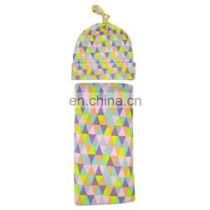 Kids Floral Receiving Blankets Baby Cotton Swaddle Blanket Wrap Set With Newborn Hat thumbnail-1