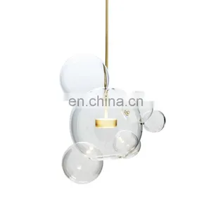 Modern Cear Bubbles Decorative Glass LED Hanging Pendant Light Chandelier thumbnail-2