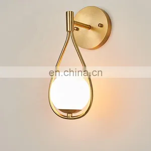 Modern Luxury Copper Wall Lamp Light Creative Glass Wall Scones thumbnail-3