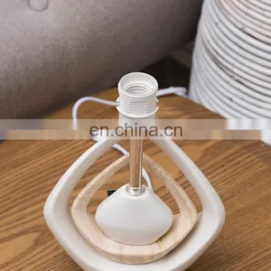 Simple Geometry Custom Restaurant Table Decoration Ceramic Base Cheap Nordic Bedside Lamps for Hotel thumbnail-4