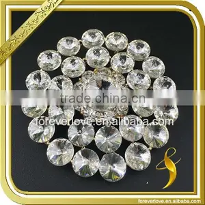 Costume Jewelry Brooches Flower Rhinestone Hair Brooches Bling Rhinestone Brooches for Sashes FB-072 thumbnail-1