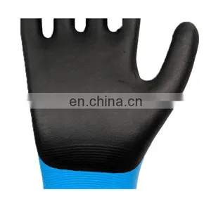 Top Quality 13G Polyester Nylon Black Latex Foam Coated Gloves thumbnail-4