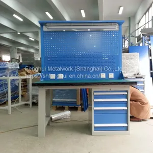 Heavy Duty Worktable Workshop Maintenance Table Laboratory Operation Table With Crane Two Extraction Bench Table Anti Static Packing Table thumbnail-3