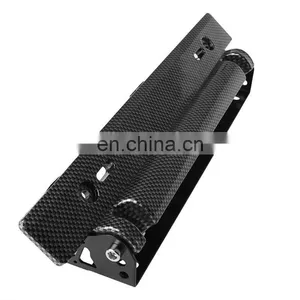 ABS Plastic + Metal Bracket Universal Adjustable Carbon Fiber Number Car Racing License Plate Frame thumbnail-1