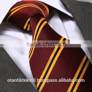 Burgundy Striped Silk Tie, Necktie, Neck Tie, Corbata, Gravate, Krawatte, Cravatta, Fashion Tie thumbnail-1
