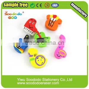 Novelty School 2D Extruded Music Shaped Flat Eraser Set thumbnail-4