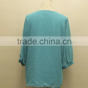 2015 Turkish Fashion Beaded Half Sleeve V-neck Front Covered With Mesh thumbnail-4