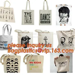 Custom Logo Printed Long Handle Eco Calico Cotton Tote Bag,Totebag Cheap Custom Large Handle Market Shopping Cotton Bags thumbnail-3