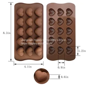 3D DIY Kitchen Accessories Fondant Candy Cake Chocolate Silicone Baking Mold 10 Cavity Love Heart Shaped Breakable Silicone Mold thumbnail-5