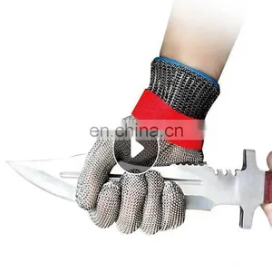 Safety Kitchen Cuts Gloves for Oyster Shucking Fish Fillet Processing 304 Stainless Steel Mesh Cut Proof Butcher Work Gloves thumbnail-2