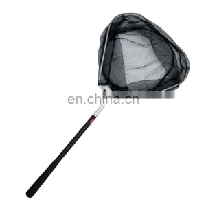 JOHNCOO 148CM Telescopic Folded Hand 5 Sections Stainless Steel Landing Nylon Fishing Net thumbnail-1
