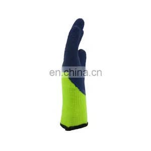 Best Selling Acrylic Knitted Cuff Wrinkle Latex Coated Safety Working Gloves thumbnail-4