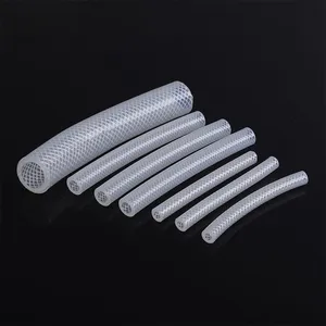 Medical High Pressure Resistant Woven Platinum Cured Reinforced Braided Tubing Silicone Hoses thumbnail-1