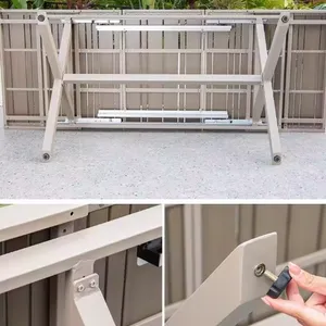 All Weather Long Lasting Foldable Outdoor Table Sets Garden Table With Chairs thumbnail-2
