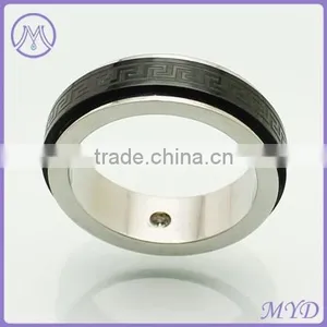 Fashion JewelrY High Quality Two Tones Stainless Steel Finger Ring thumbnail-4