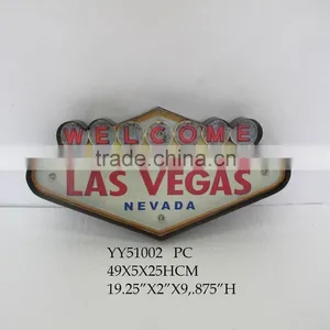 LAS VEGAS Embossed Metal Wall Palque With LED Light Quality Choice thumbnail-1