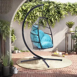 Factory Price Wicker Foldable Hanging Egg Chair thumbnail-1