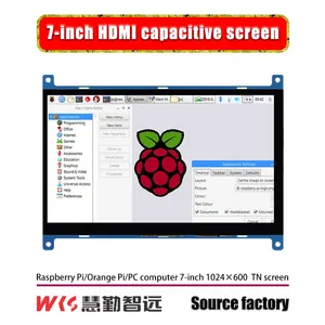 Lowest Price 7 Inch 1024x600 Capacitive Touch Screen LCD Module Display for Raspberry Pi thumbnail-1