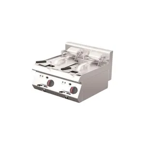 Stainless Steel 2 Tanks Electric Fryer 600x620x430mm 18kW for Restaurant Use thumbnail-1