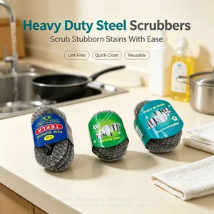 Rustproof Galvanized Wire Scouring Ball Reusable Grease Remover for Home Cookware thumbnail-2