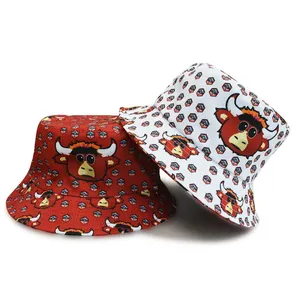 Two Color Full Print Bucket Hat Lightweight Polyester Sun Hat Wide Brim Outdoor Fisherman Cap Custom Printed thumbnail-3