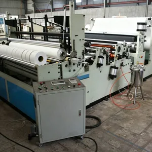 Bathroom Big Toilet Tissue Making Machine Cost,Automatic Maxi Rolls Toilet Paper Cutting and Rewinding Machine thumbnail-4