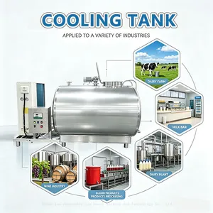 Horizontal Bulk Milk Cooler Stainless Steel Raw Milk Cooling Tank For Dairy Farm thumbnail-2