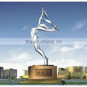 Large Modern Stainless Steel Figure Sculpture for Outdoor Decoration thumbnail-1