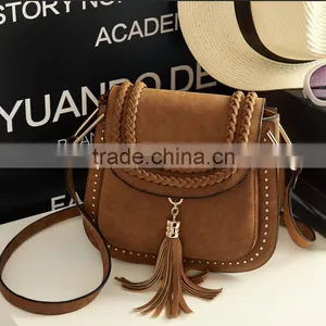 Women Bolsa Feminina Tassel Shoulder Bags Tote Faux Suede Messenger Hobo HandBag Tassel Shoulder Bag thumbnail-1
