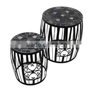 2-Piece Mosaic Flower Stand With Dark Mosaic Pattern thumbnail-1